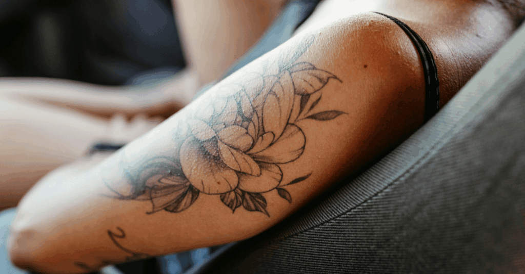 Floral Fine Line Tattoo
