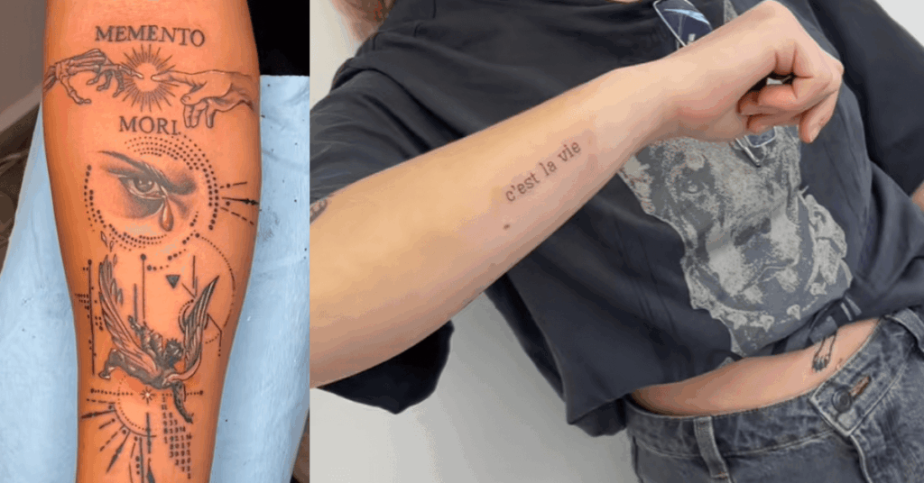 16. Script Tattoo in a Foreign Language