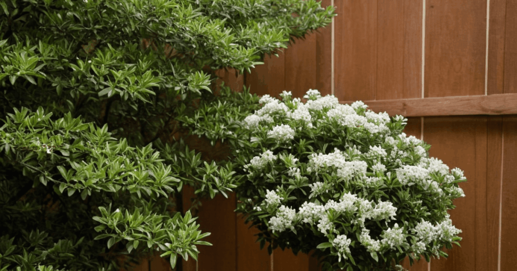 4. Sweet Box (Sarcococca confusa) as winter-proof plant for outdoor shower