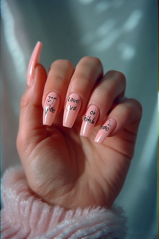 20. Coffin Nails with Inspirational Text