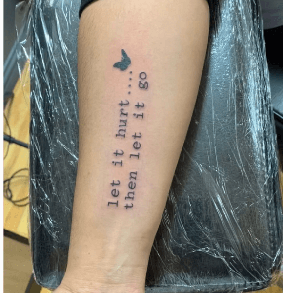 6. “Let it hurt. Then let it go.” deep meaning tattoo