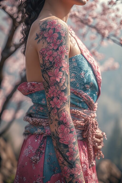 15 Floral Girly Sleeve Tattoo Ideas | All Stuffs Guide
