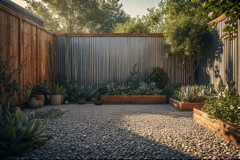 4. Corrugated Metal Fence