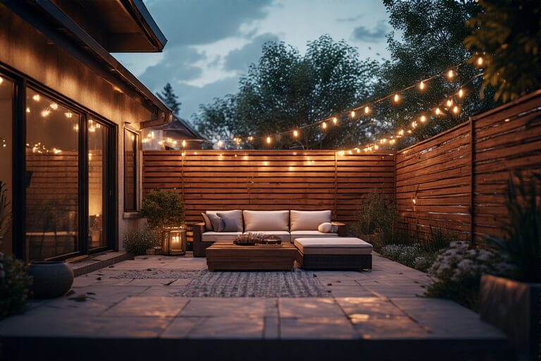 2. Modern Horizontal Fence