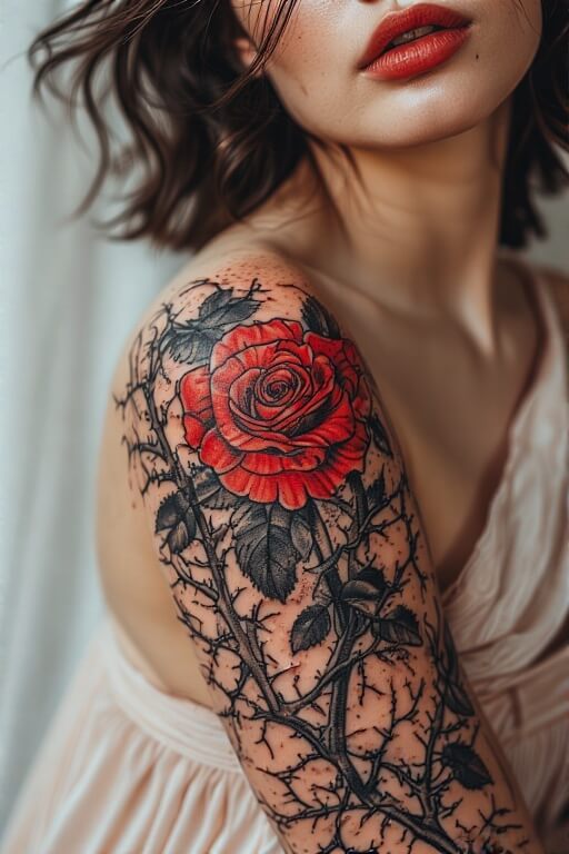 5. Rose Sleeve with Thorns