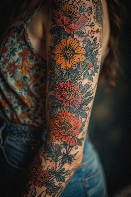 14. Vintage Botanical Sleeve