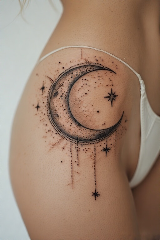 Celestial Inspired hip tattoo