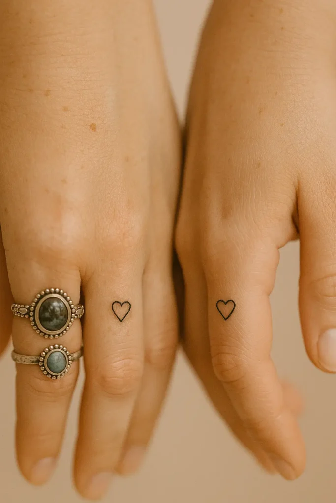 10. Matching Freckle Hearts tattoo