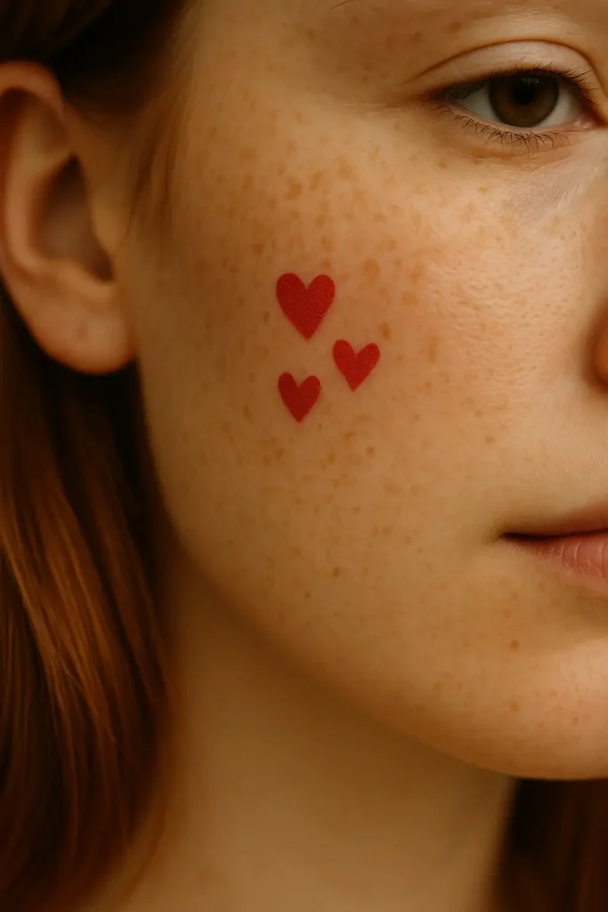 15. Trio Freckle Hearts tattoo