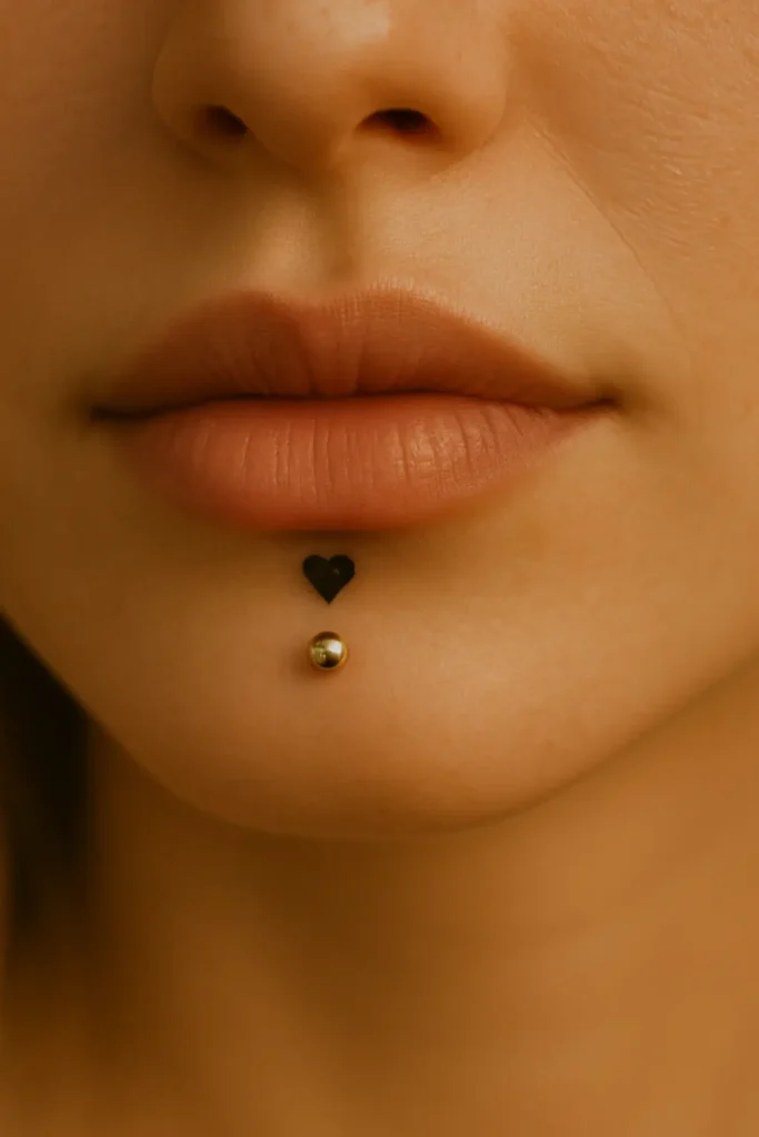 17. Lip Stud + Heart Accent