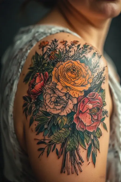 28. Shoulder Bouquet Cluster