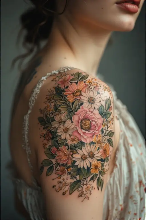 3. Blooming Shoulder Wreath