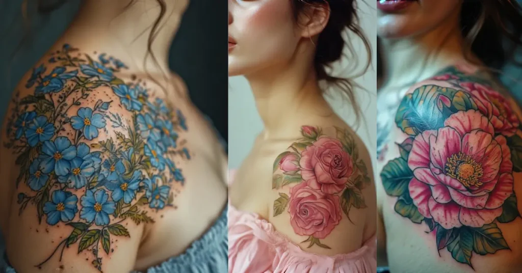 30 Unique Floral Shoulder Cap Tattoo Ideas for Women