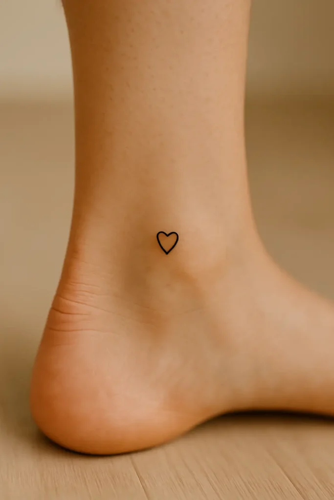 7. Ankle Freckle Heart tattoo