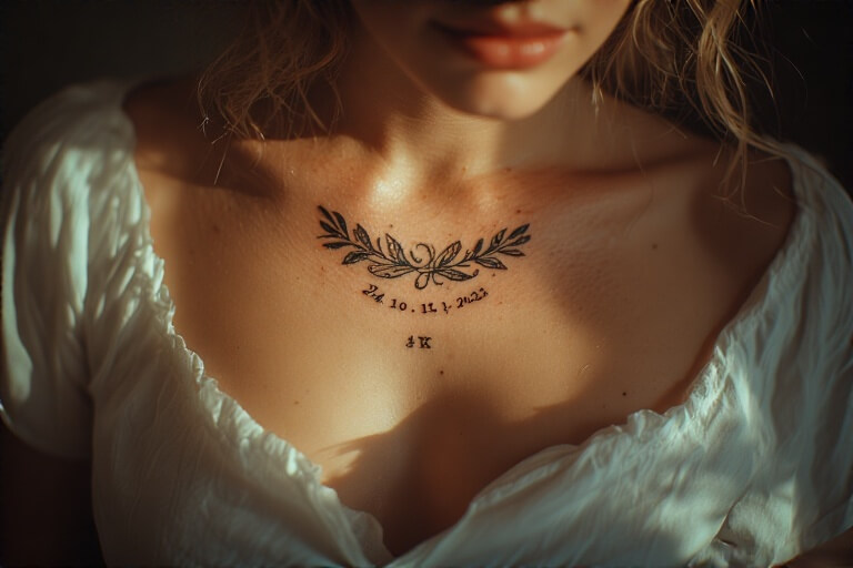 2. Numerals of Birth Dates as one the best two children tattoos for moms