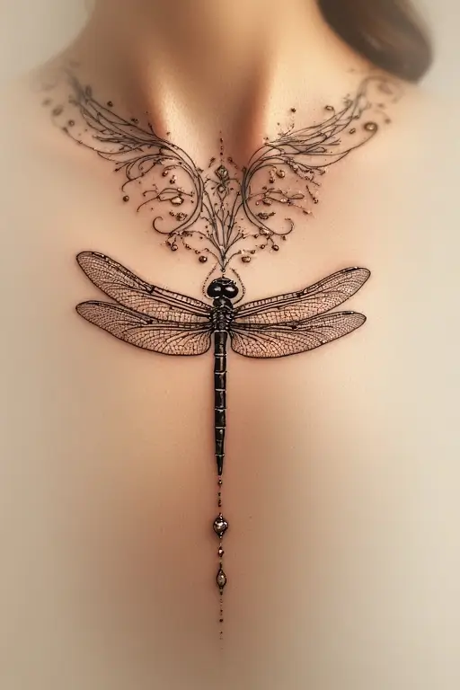 21. Dragonfly as Fine Jewelry Tattoo
