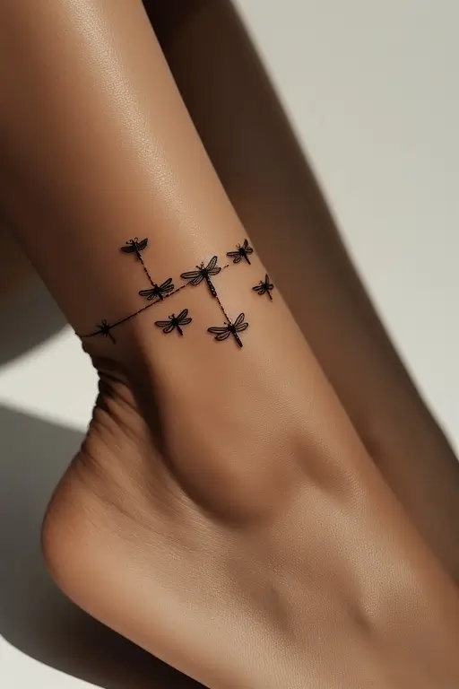 8. Anklet Chain with Tiny Dragonflies