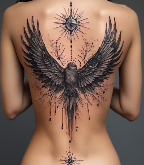 A Flight Toward Freedom as one of the Strong Female Tattoos