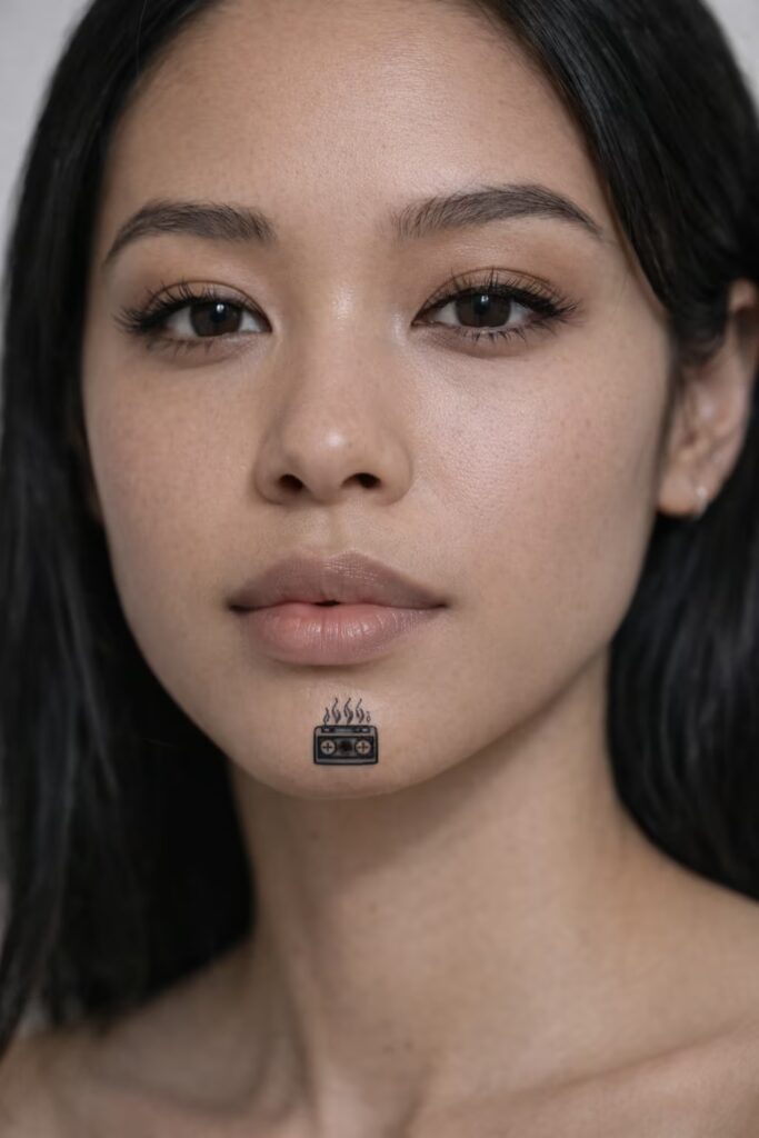Burnt Playback Small face tattoo