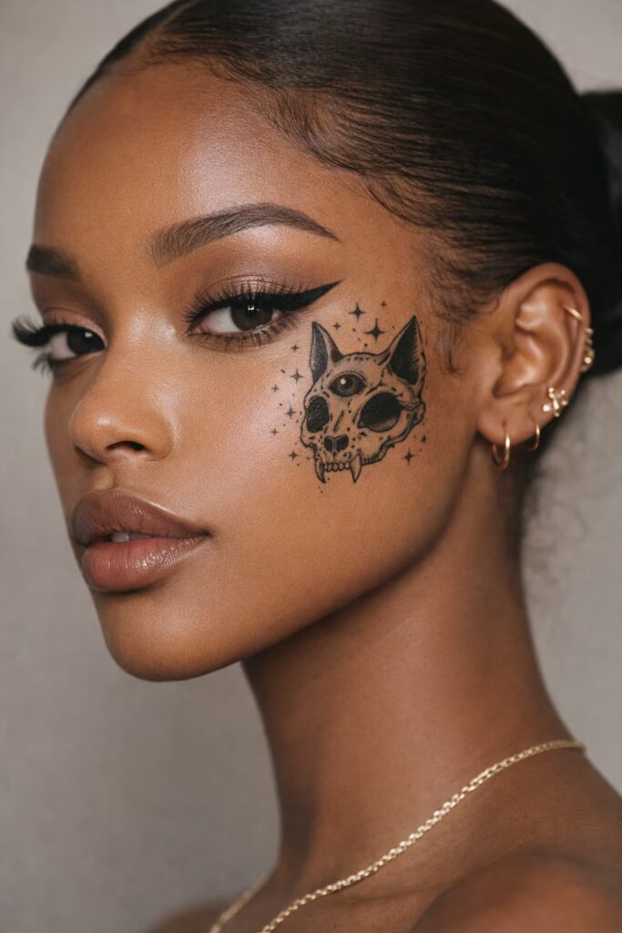 Feral Oracle Mark Small face tattoo