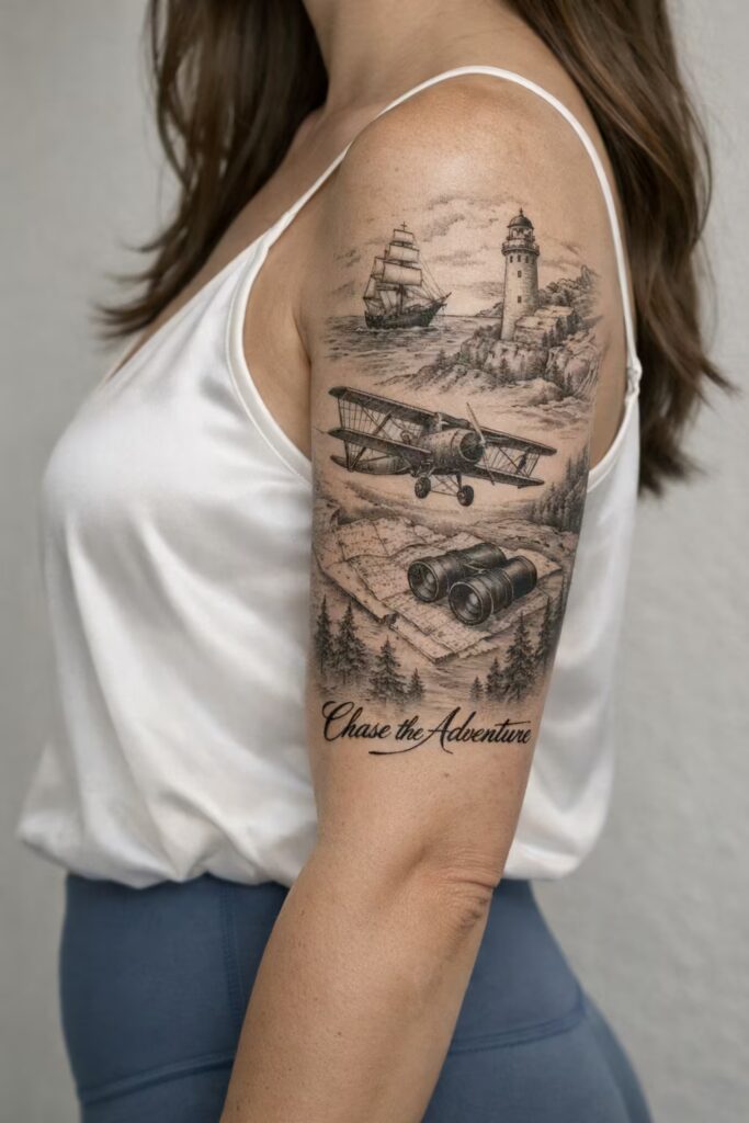 Voyage Within Half Sleeve Tattoo