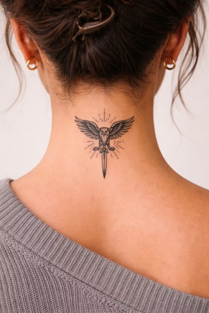 5. Neo-Traditional Strength Tattoo