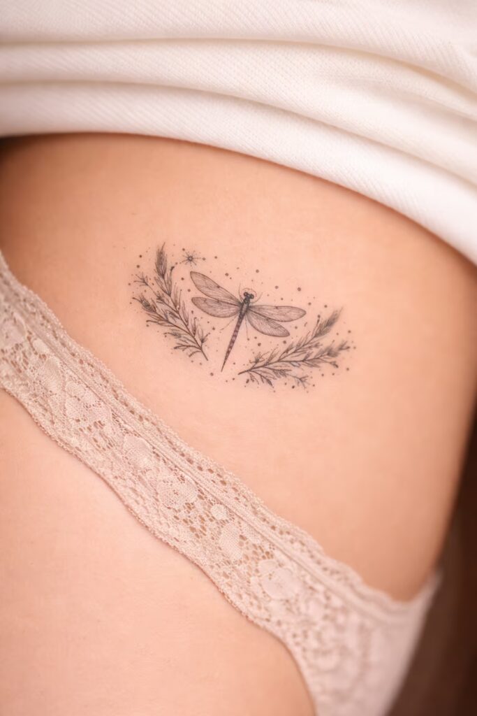 Abundance Dragonfly Tattoos for Women on Hip