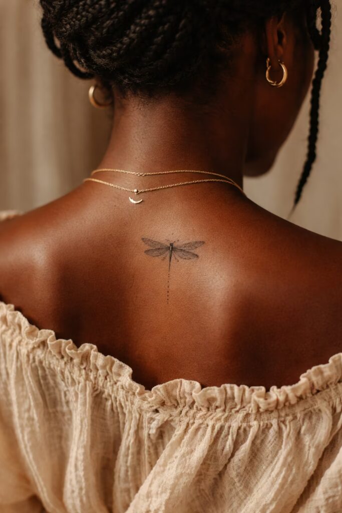 Elegant Back Dragonfly Tattoos for Women