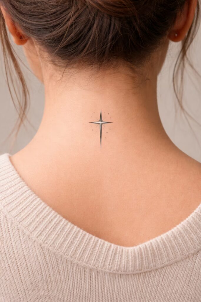 4. Faith and Spirituality Minimalist Cross Tattoo