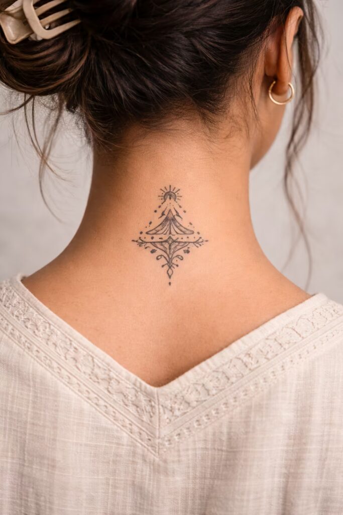 16. Tribal Micro Tattoo