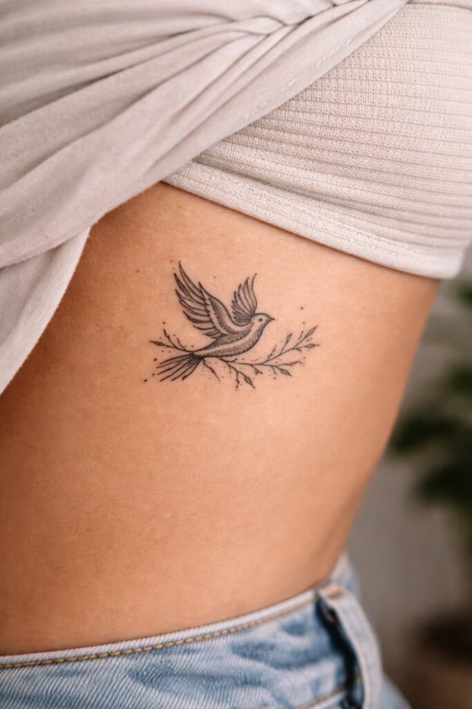17. Tribal Nature Connection Bird Tattoo