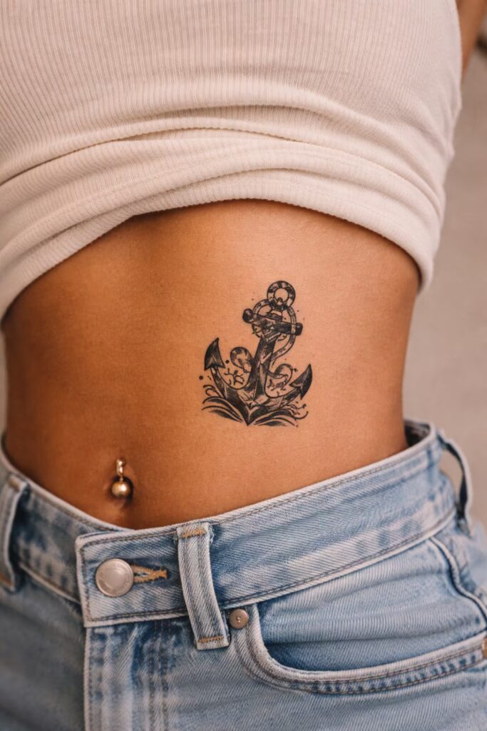 4. Anchor-Themed Traditional Tattoos: Japanese Traditional Style