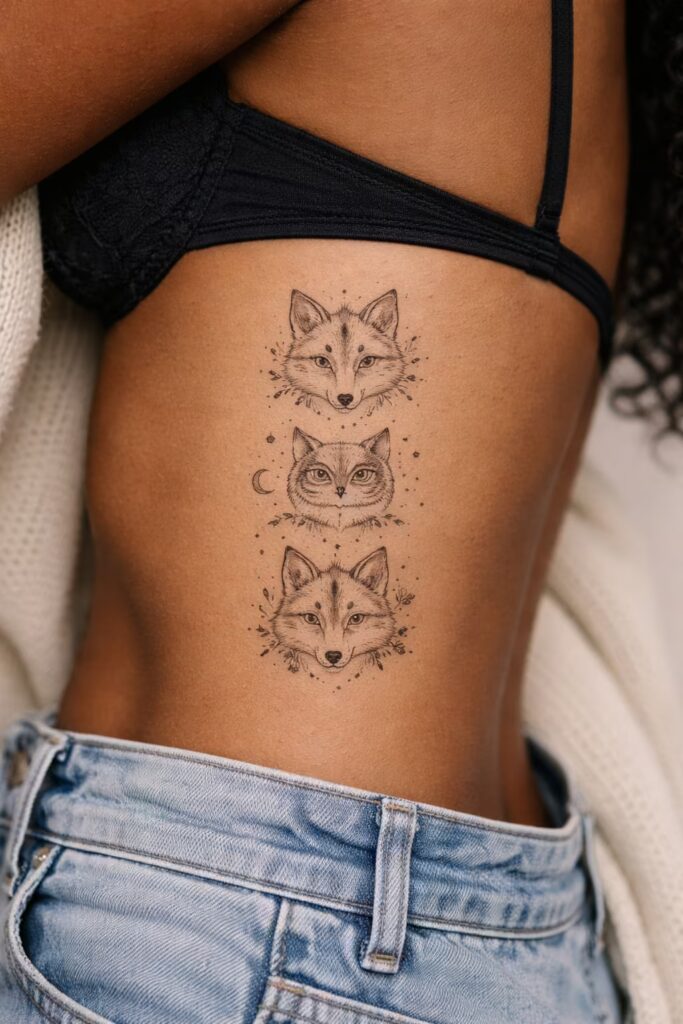 Animal Spirit Guides Rib Tattoos