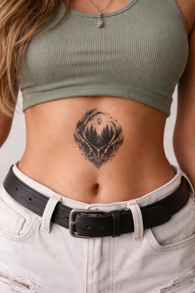 Biomechanical Stomach Tattoos Nature Meets Machine