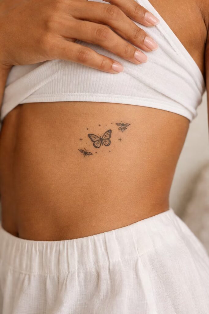 Butterfly & Insect Rib Tattoos
