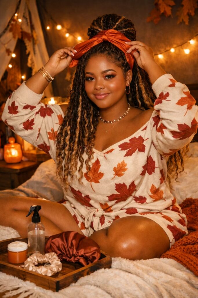 Elegant Night Routine Knotless Braids Hairstyle Ideas – Boho Goddess Locs in Autumn