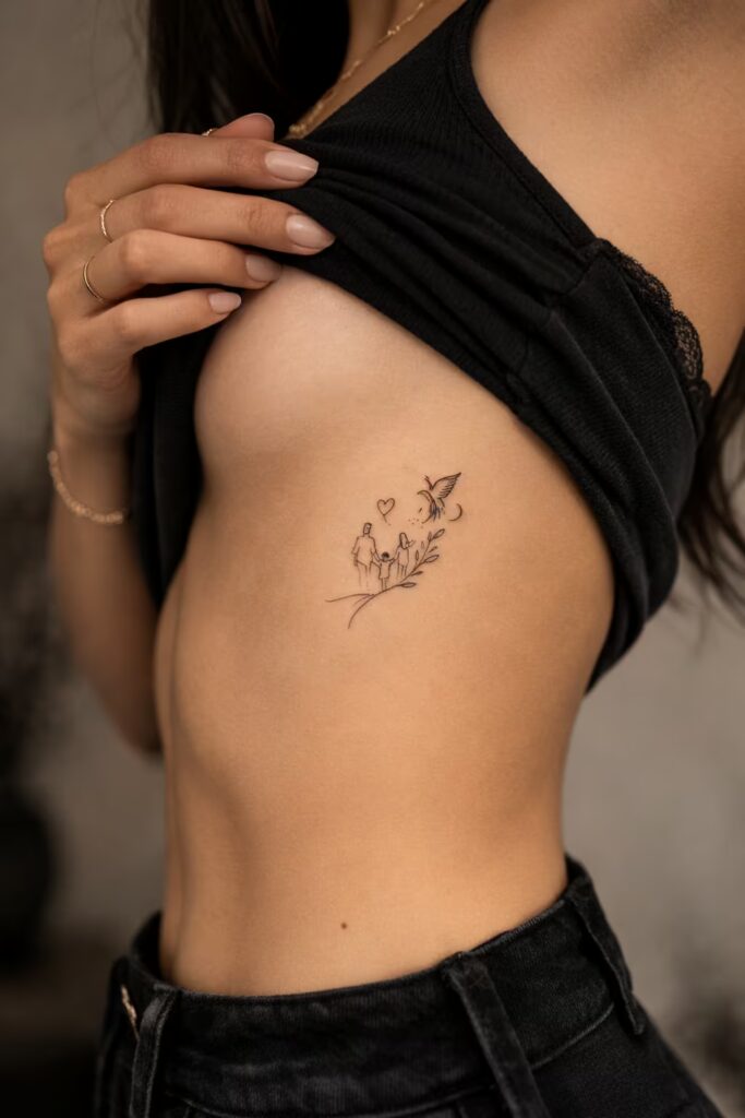 Family Tribute Rib Tattoos