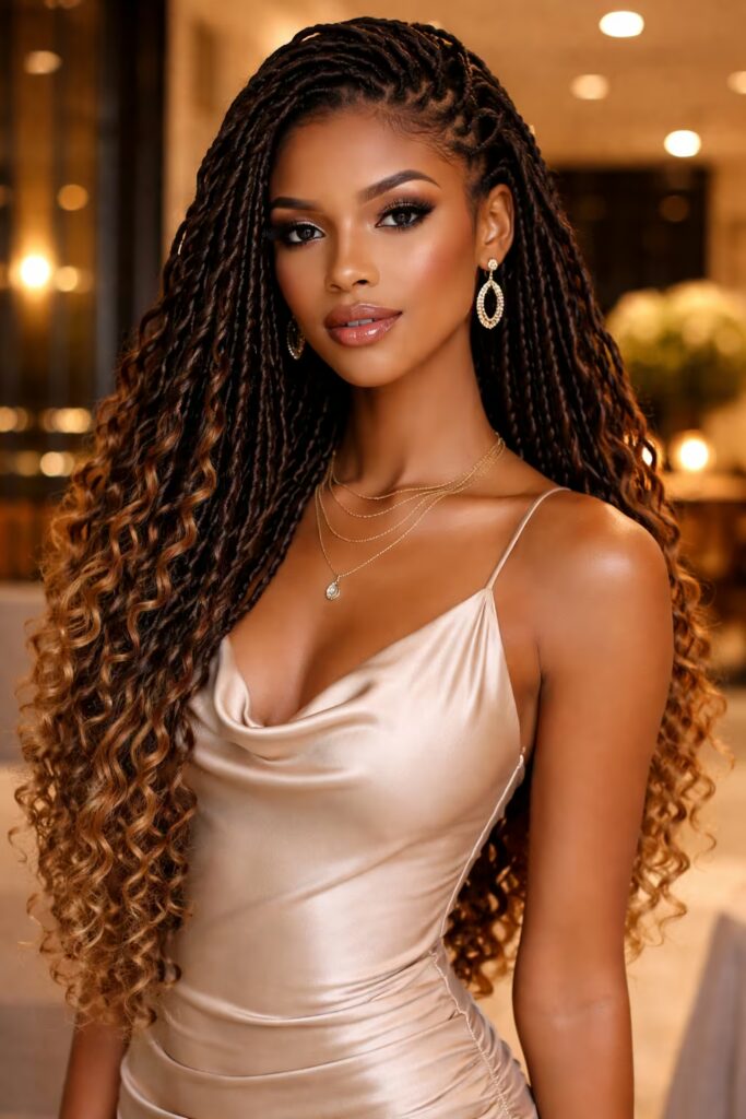 Natural Black Extra Long Knotless Braids Hairstyle Ideas