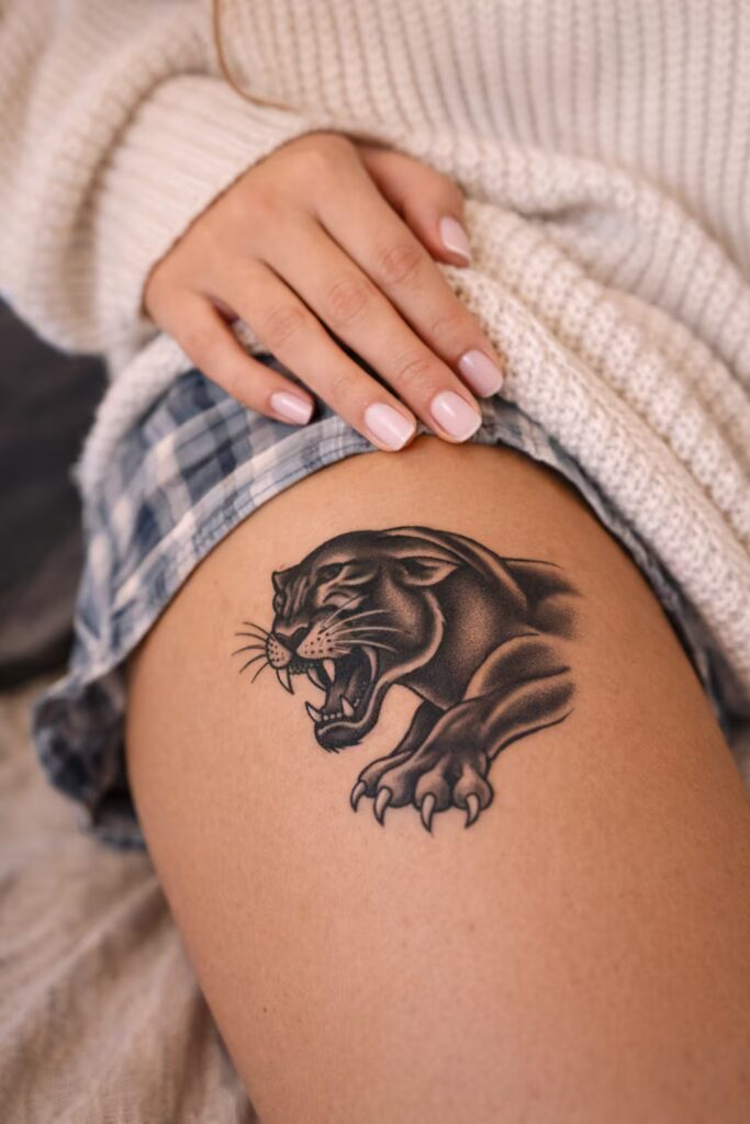 7. Panther-Themed Traditional Tattoos: Fierce and Fearless