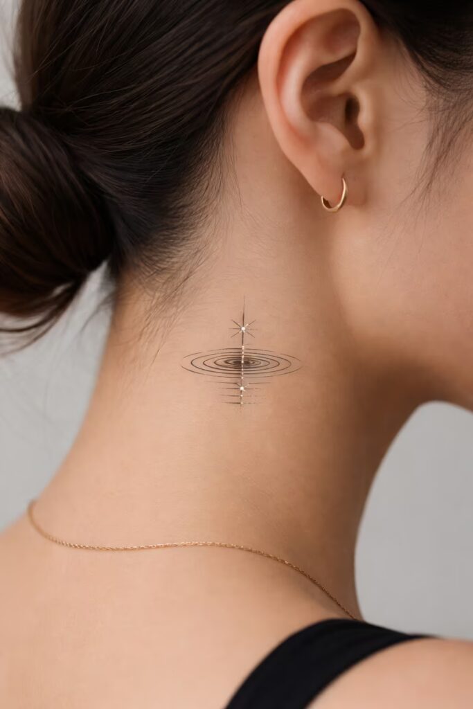 Water Ripple Reflection neck spiritual tattoo