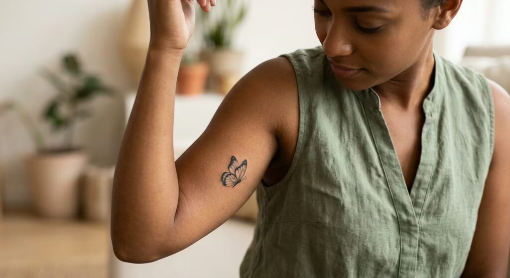 Butterfly in Mid-Flight Miscarriages Tattoo for Women