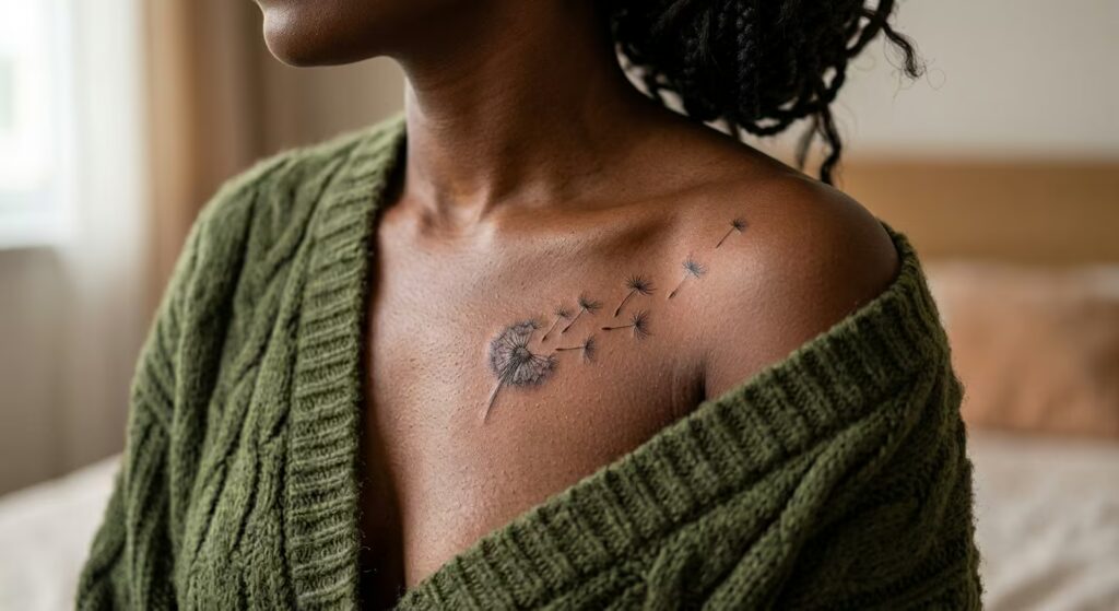 Floating Dandelion Seeds Miscarriages Tattoo for Women
