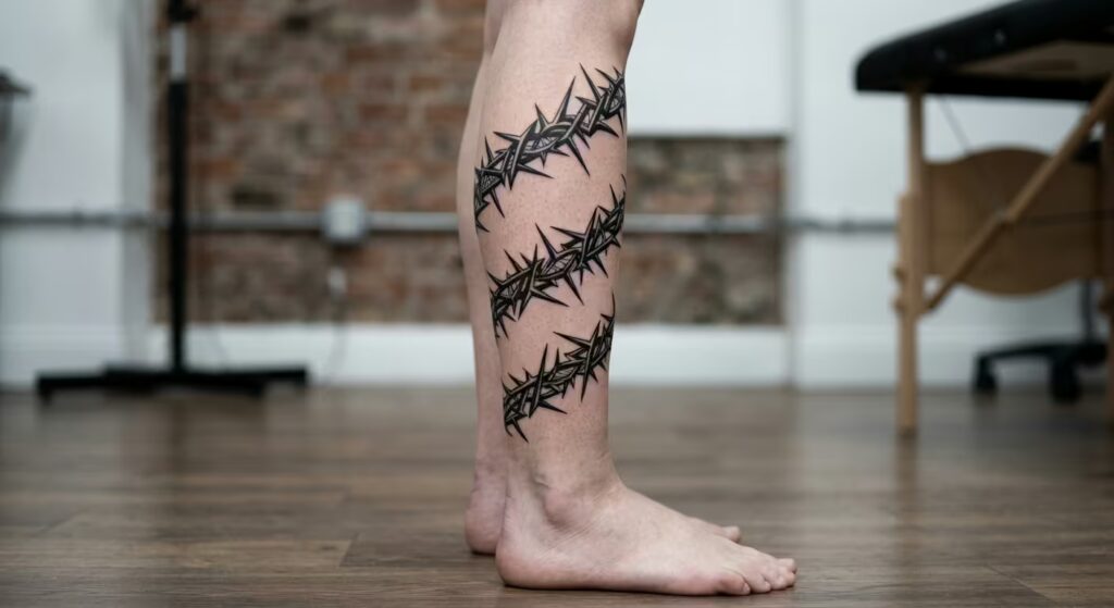 Māori Koru Vine Wrap Leg Tattoo: A Symbol of Growth