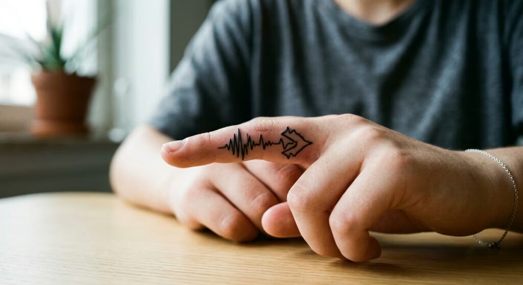 The Aegis Trace A Simple Cyber Sigil Tattoo for Women