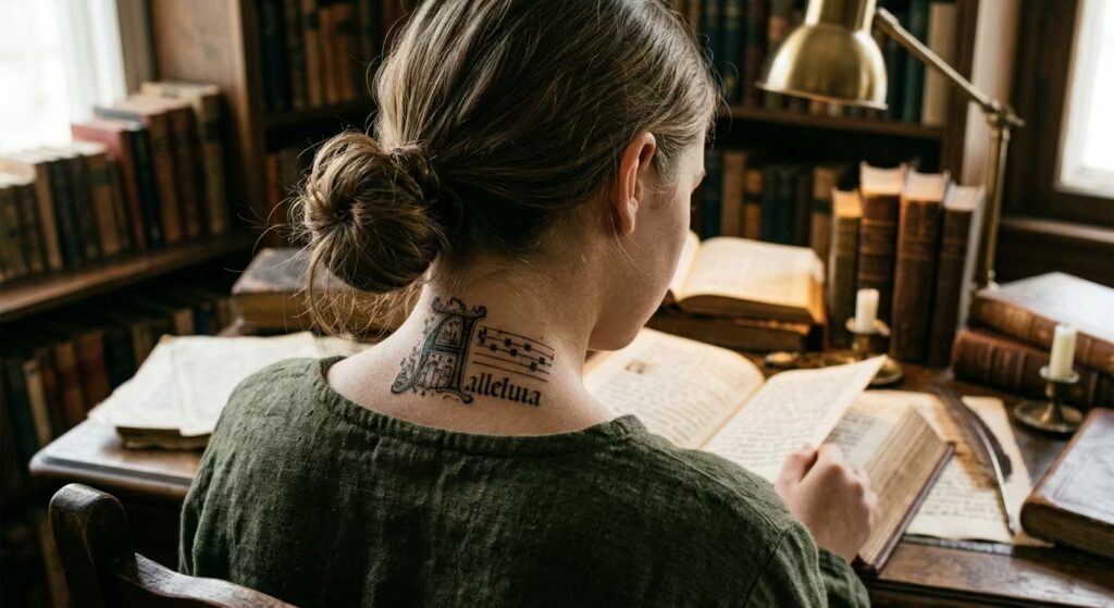 The Alleluia A Medieval Art Tattoo for Women (Siege Endurance)