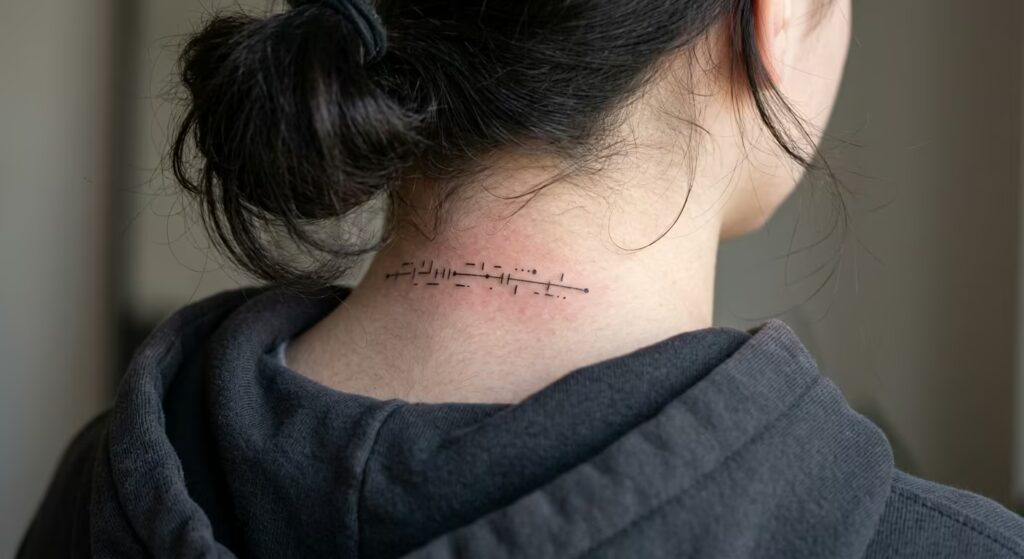 The Binary Whisper – A Tiny, Simple Cyber Sigil Tattoo for Women