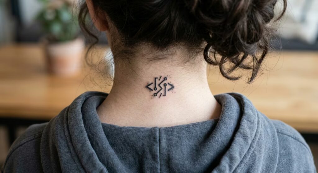 The Deprecation Node A Tiny and Simple Cyber Sigil Tattoo for Women