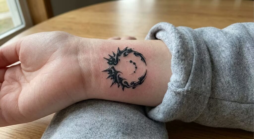 The Echo of Rest A Simple Cyber Sigil Tattoo for Women