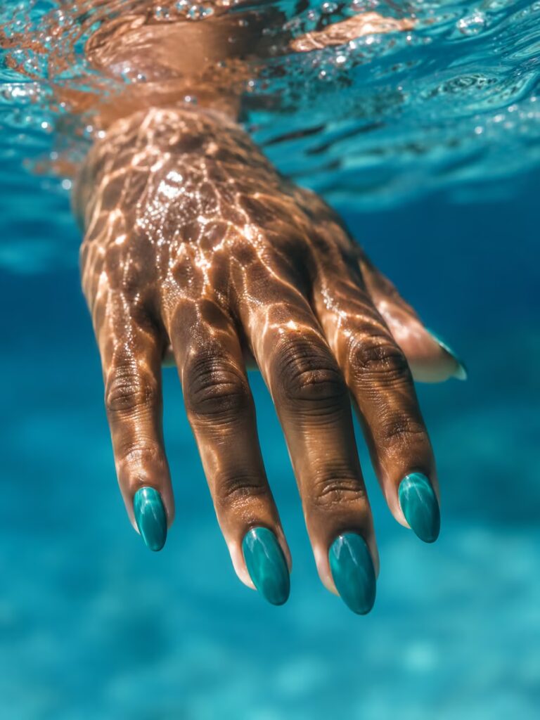 Turquoise Glossy Almond