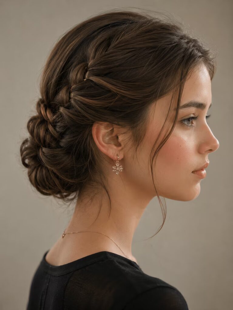 Braided Low Chignon braided hairstyle for teens